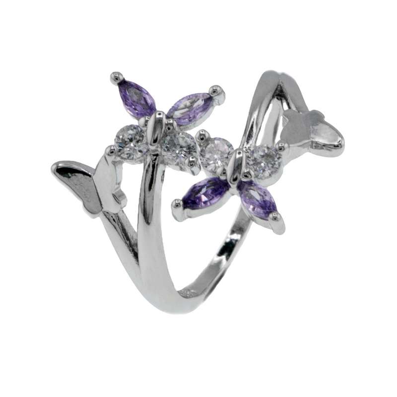 انگشتر زنانه برانت طرح پروانه های نگینی انگشتر زنانه برانت طرح پروانه های نگینی