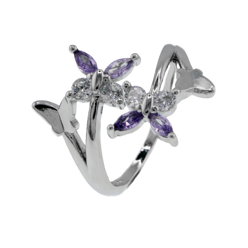 انگشتر زنانه برانت طرح پروانه های نگینی انگشتر زنانه برانت طرح پروانه های نگینی