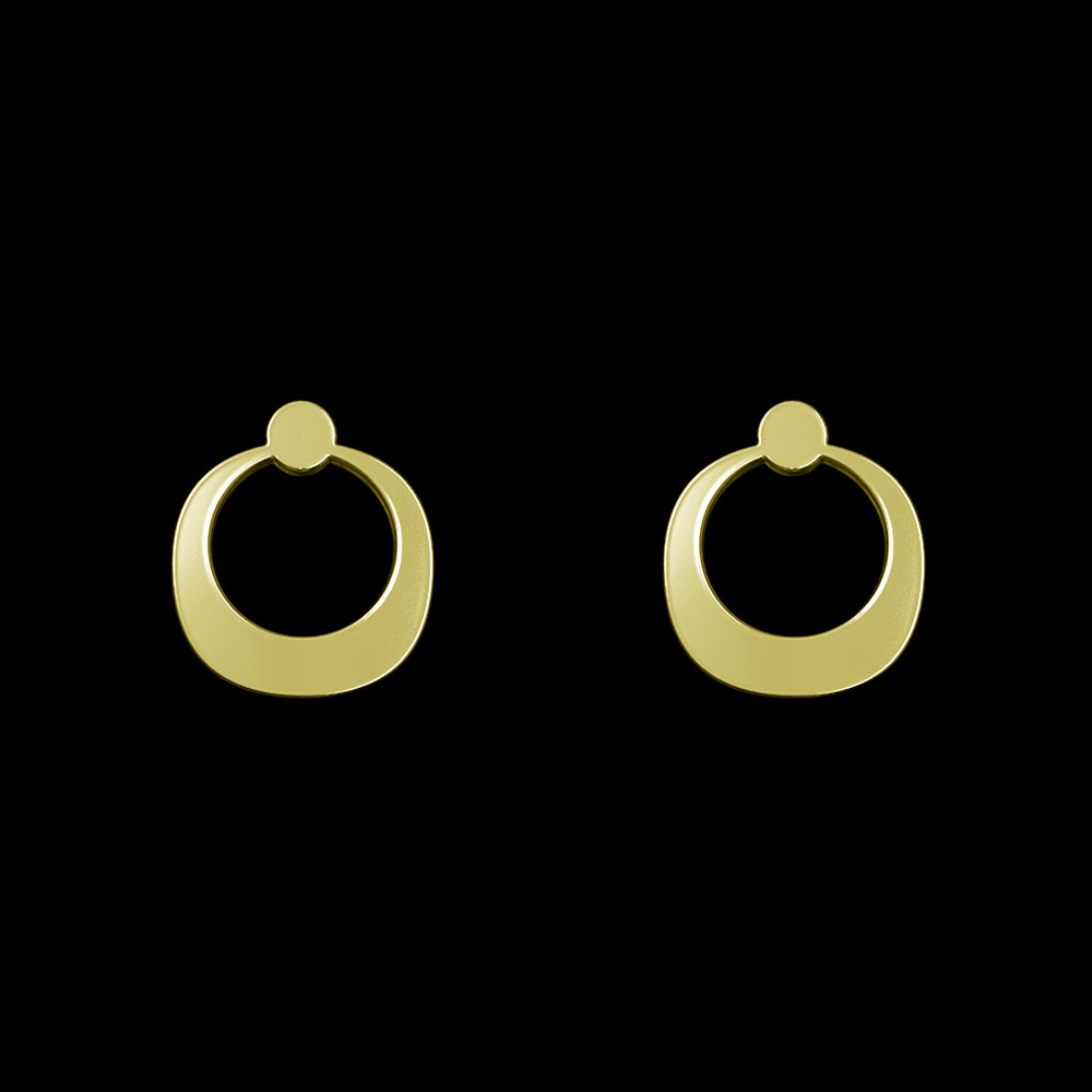 گوشواره طلا 18 عیار زنانه مدوپد مدل دایره تو خالی کد GA1-12352