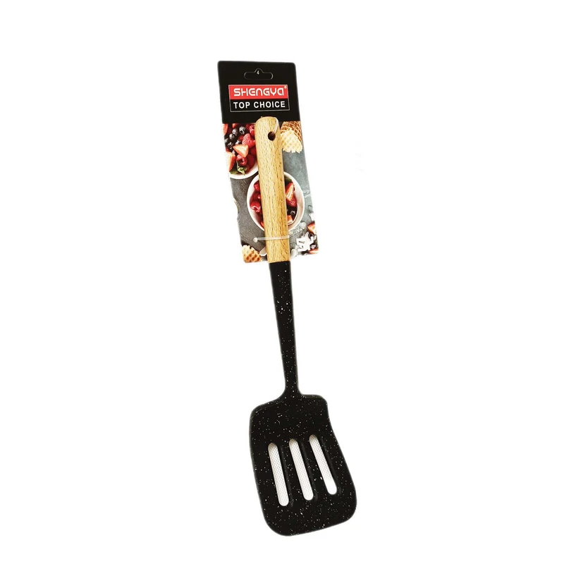 کفگیر شنگیا مدل سیلیکونی دسته بامبو P3848