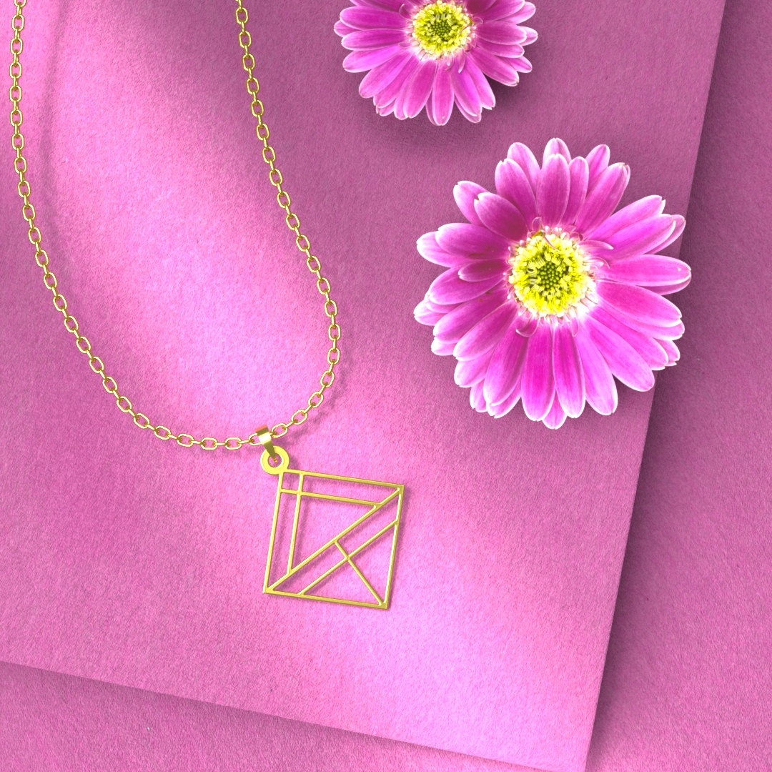 گردنبند طلا 18 عیار زنانه مدوپد مدل هندسی کد F3-1-1004