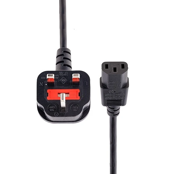 کابل برق سه پین منبع تغذیه کامپیوتر آی شنگ مدل sp-62 فیوز دار طول 0.5 متر