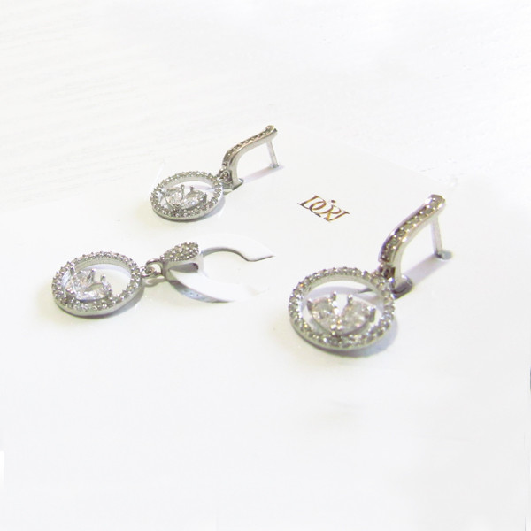 نیم ست نقره زنانه مدل دایره نگین دار نیم ست نقره زنانه مدل دایره نگین دار