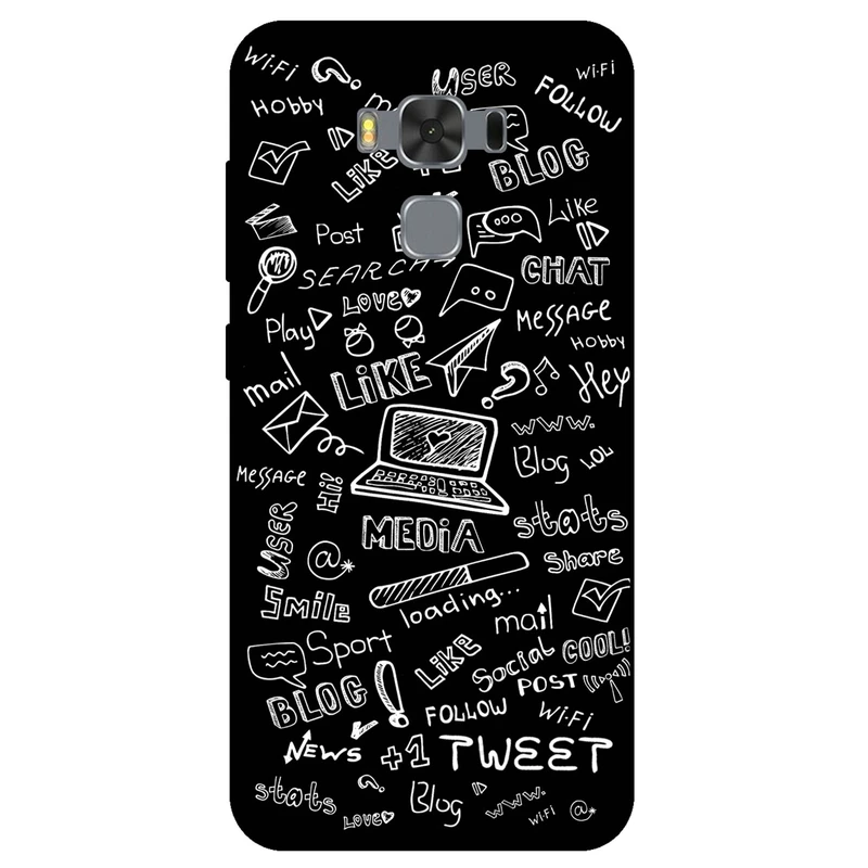 کاور مگافون طرح رسانه های اجتماعی مدل 1898 مناسب برای گوشی موبایل ایسوس Zenfone 3 Max  / ZC553KL