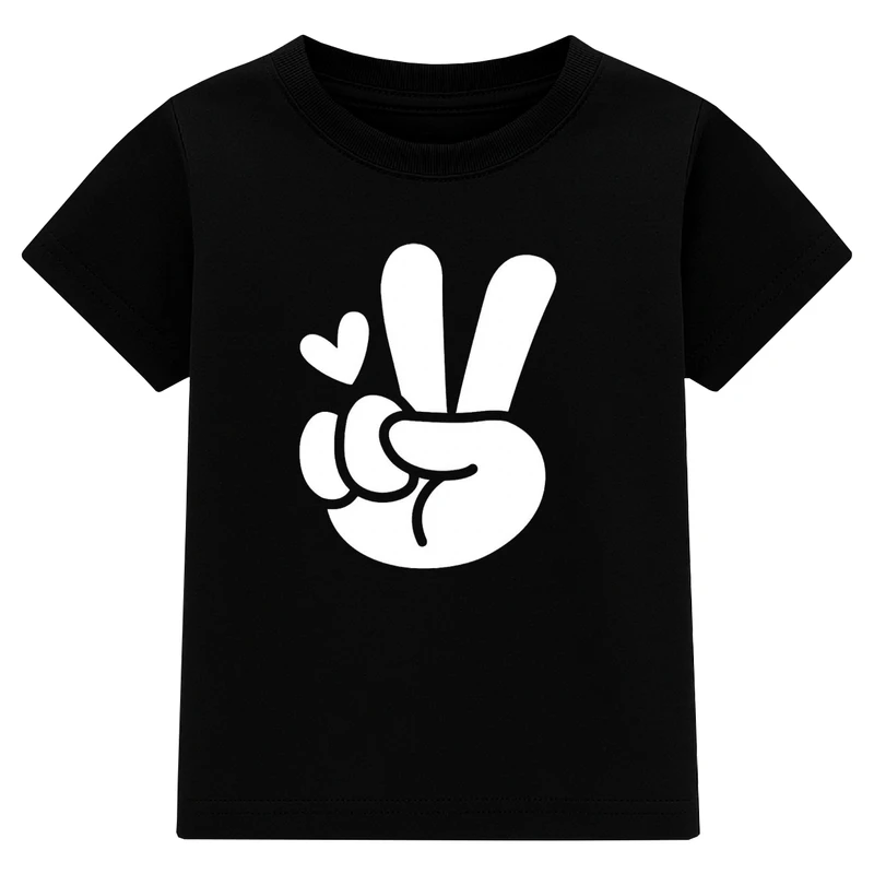 تی‌شرت آستین کوتاه پسرانه مدل دست و قلب کد A28