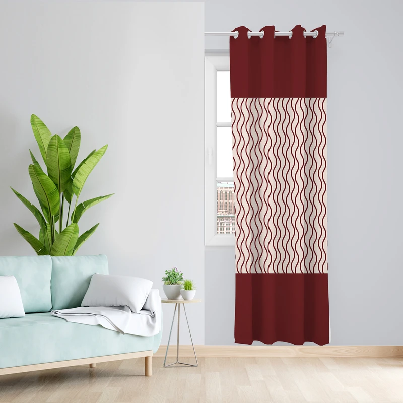 پرده طرح خطی مدل مخمل پانچی کد 4244 z سایز 140x200 سانتی متر