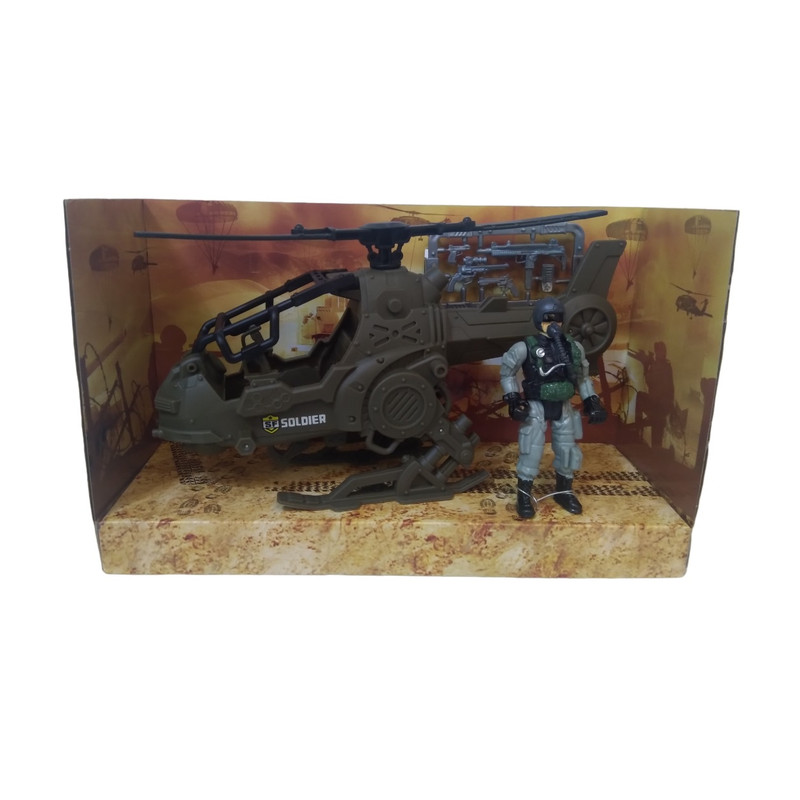 اسباب بازی جنگی مدل هلیکوپتر طرح خلبان مجموعه 7 عددی