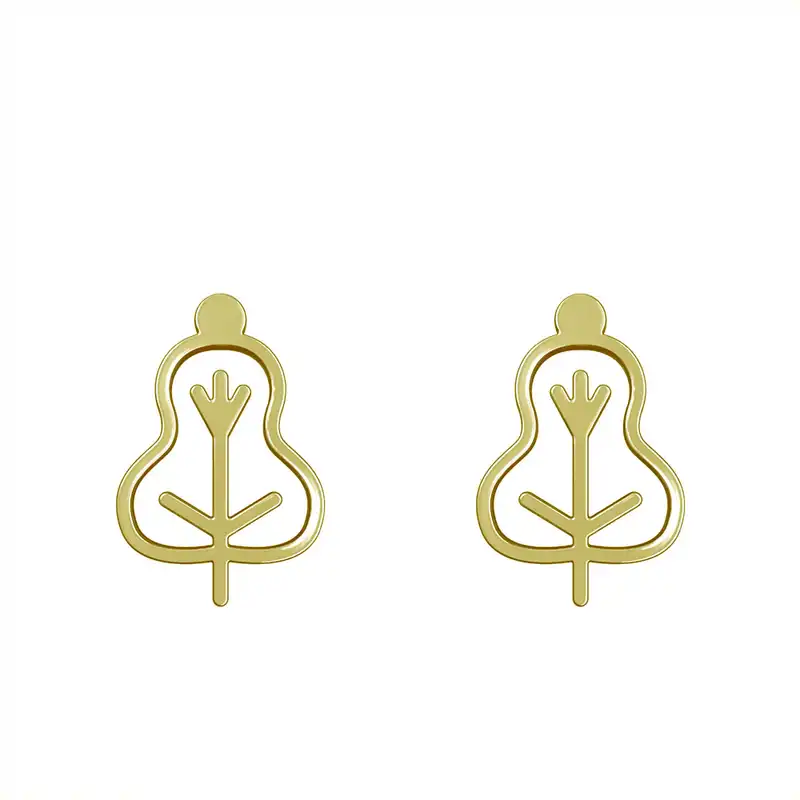 گوشواره طلا 18 عیار زنانه مدوپد مدل برگ کد GA1-15946