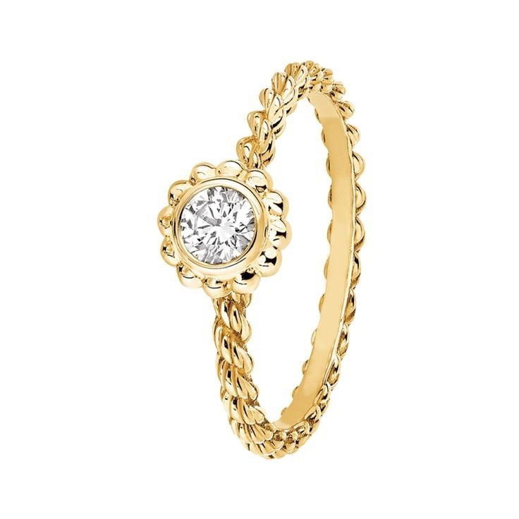 انگشتر طلا 18 عیار زنانه قیراط طرح تک سنگ کد GH5843