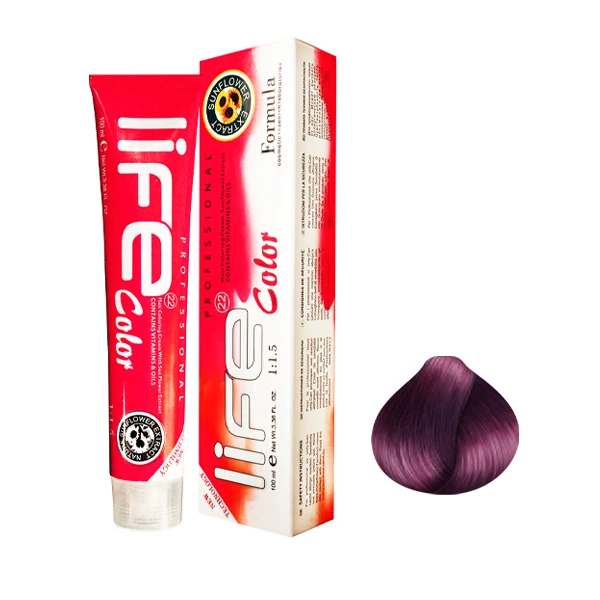 رنگ مو لایف شماره 5.99 حجم 100 میلی لیتر رنگ شرابی متوسط