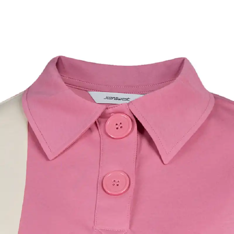 پولوشرت آستین کوتاه زنانه جین وست کد 1551258 رنگ صورتی