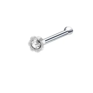 پیرسینگ بینی زنانه مدل گل نگین دار