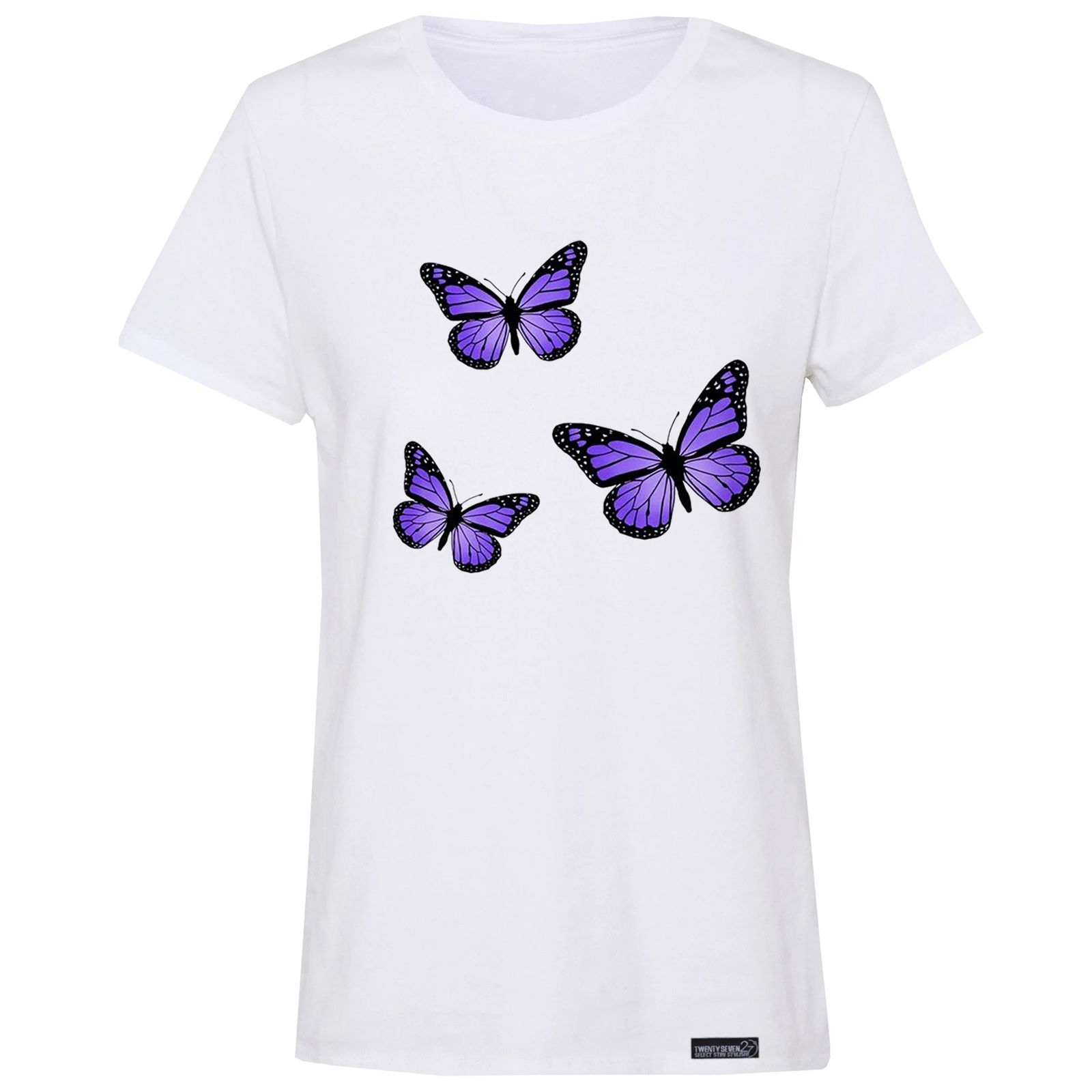 تی شرت آستین کوتاه زنانه 27 مدل پروانه کد RN617 -  - 1