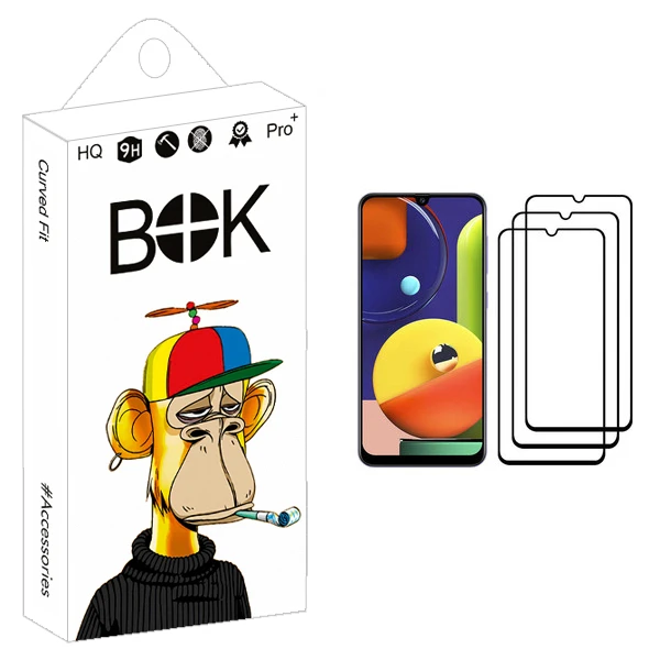 محافظ صفحه نمایش بوک مدل +HD مناسب برای گوشی موبایل سامسونگ Galaxy A50s بسته سه عددی