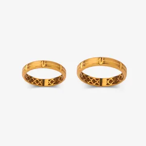 ست حلقه طلا 18 عیار زنانه و مردانه گلدم مدل R343001