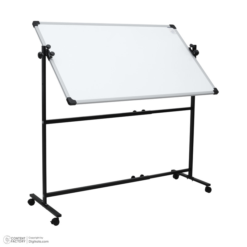 تخته وایت برد آسا برد مدل دورو سایز 90x150 سانتی متر به همراه پایه نگهدارنده