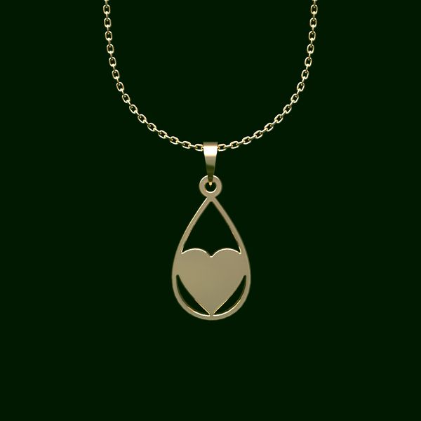گردنبند طلا 18 عیار زنانه مدوپد مدل قلب کد V2-1-1235