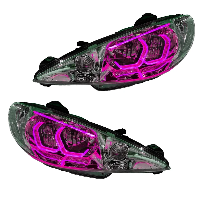 چراغ جلو خودرو گروه پژوهش صنعت مدرن مدل 3D-Hexa مناسب برای پژو 206 بسته دو عددی