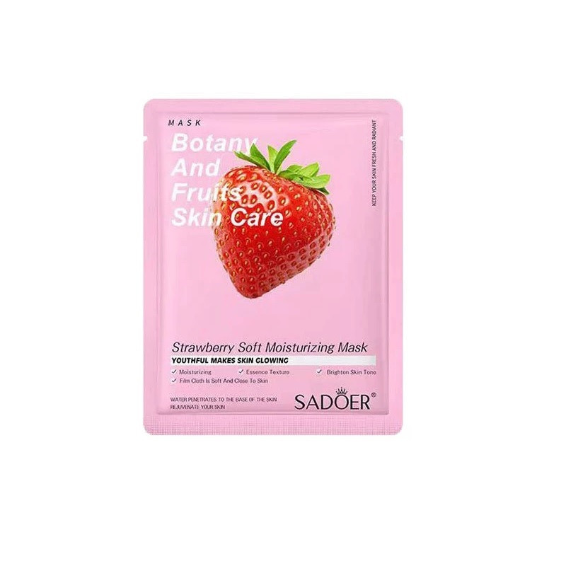 ماسک صورت سادور مدل توت فرنگی حجم 25 میلی لیتر مجموعه 5 عددی