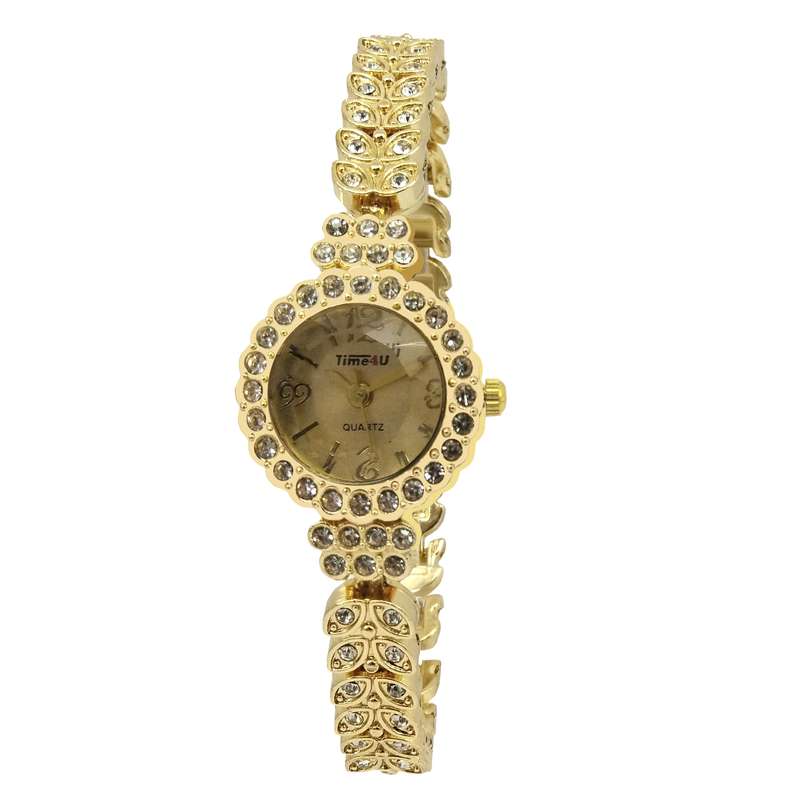 ساعت مچی عقربه ای زنانه مدل گندم نگینی کد 23 ساعت مچی عقربه ای زنانه مدل گندم نگینی کد 23