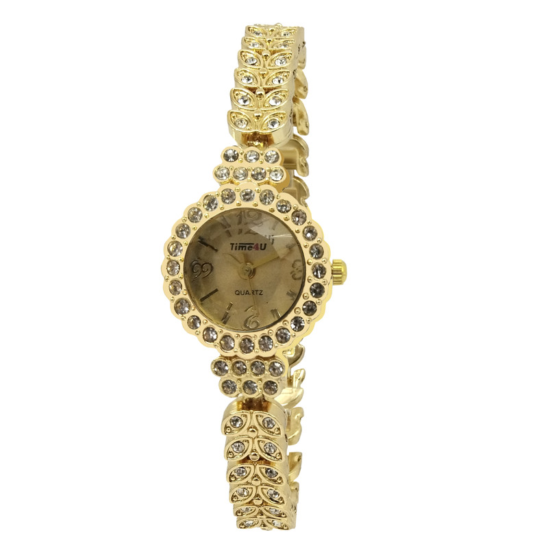 ساعت مچی عقربه ای زنانه مدل گندم نگینی کد 23 ساعت مچی عقربه ای زنانه مدل گندم نگینی کد 23