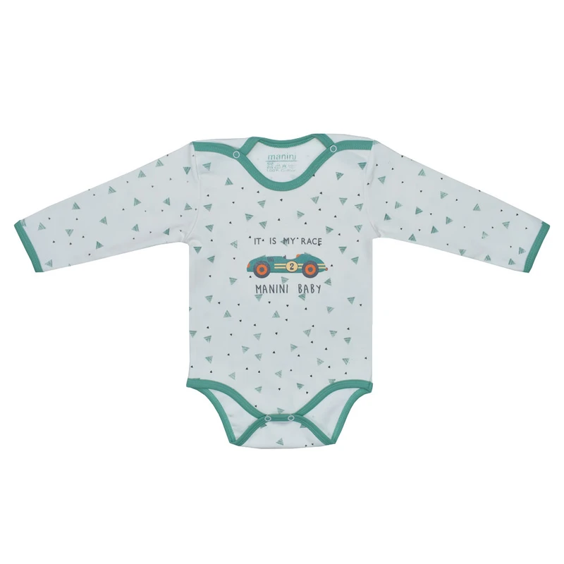 بادی آستین بلند نوزادی مدل مانینی ماشین