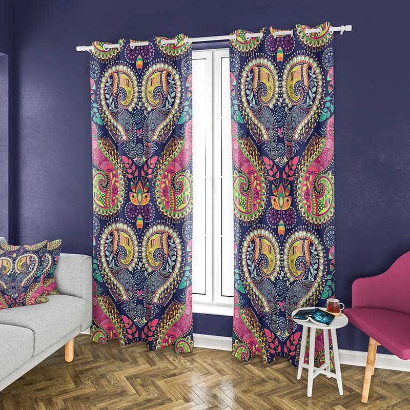 پرده طرح بته جقه سایز 140x280 سانتی متر