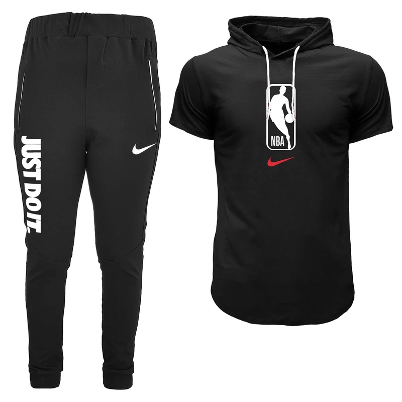 ست تی شرت کلاه دار و شلوار مردانه مدل 00404325