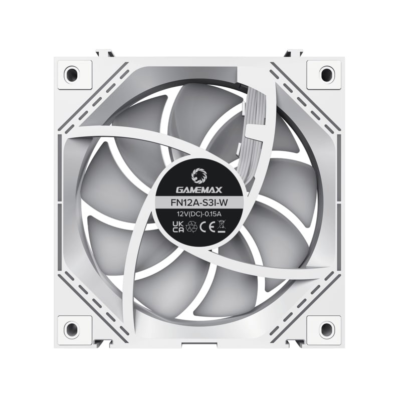 فن کیس گیم مکس مدل FN12A S3I سفید بسته سه عددی
