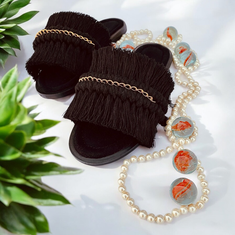 صندل زنانه مدل مکرومه