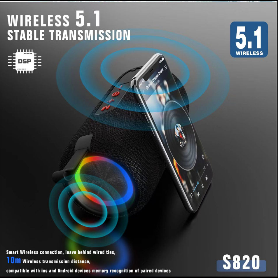 اسپیکر بلوتوثی قابل حمل لنیز مدل S820