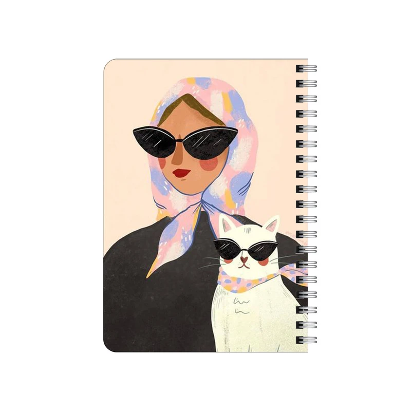 دفترچه یادداشت بامبیلیپ مدل دختر و پیشی عینکی کد 9842184