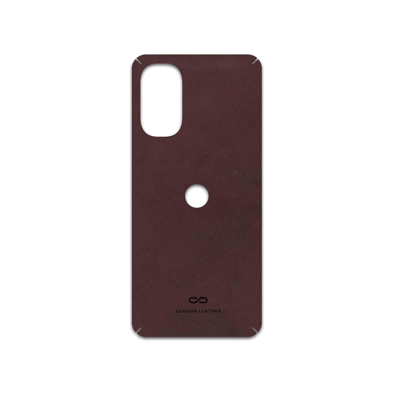 برچسب پوششی ماهوت مدل Matte-Dark-Brown-Leather مناسب برای گوشی موبایل موتورولا Moto G52