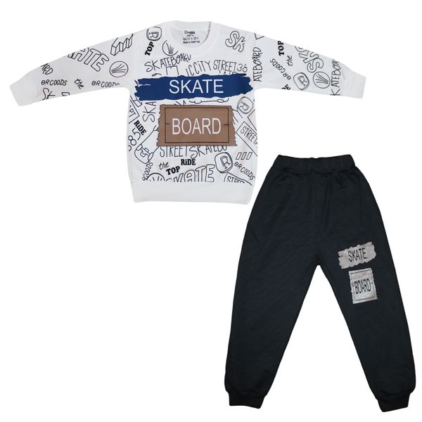 ست سویشرت و شلوار راحتی پسرانه چیندکا مدل 1015