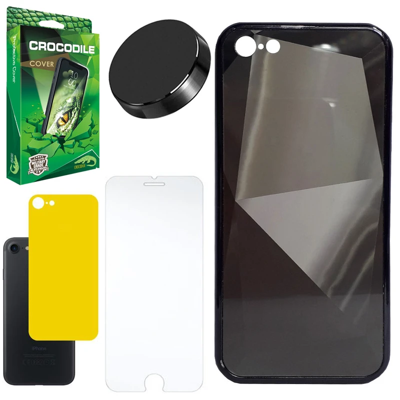 کاور کروکودیل مدل A-L-M-A-S مناسب برای گوشی موبایل اپل Iphone 7/8/SE 2022 به همراه محافظ صفحه نمایش و محافظ پشت گوشی و پایه نگهدارنده گوشی