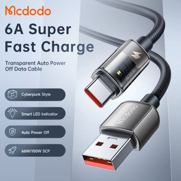 کابل تبدیل USB به USB-C مک دودو مدل Auto Power Off طول 1.2متر
