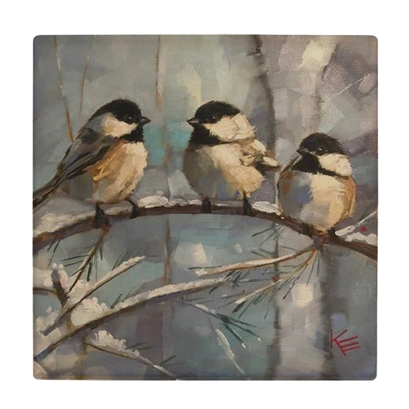 زیر لیوانی طرح پرندگان و شاخه برفی کد    3612339_1496