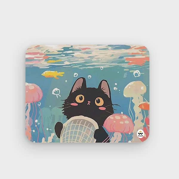 ماوس پد شادیت مدل گربه سیاه کیوت کد01 سایز 24*19 سانتیمتر