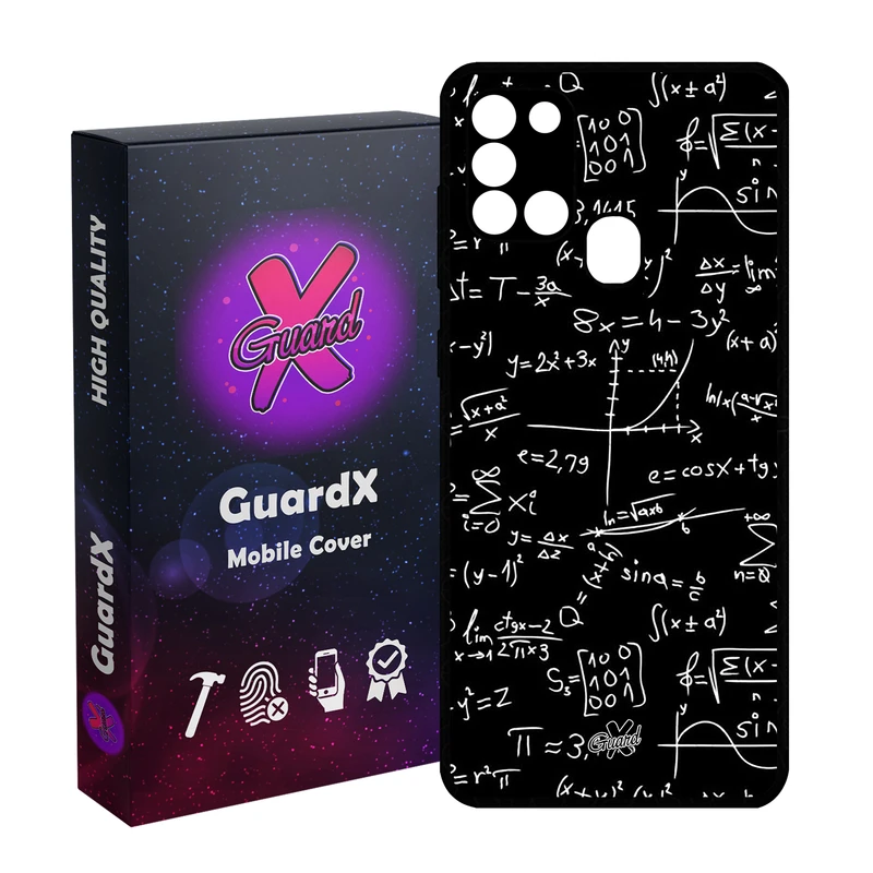 کاور گارد ایکس طرح ریاضی مدل Glass10528 مناسب برای گوشی موبایل سامسونگ Galaxy A21s