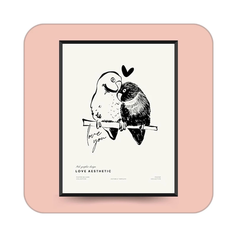 زیر لیوانی کاکتی طرح عاشقانه مدل mp39500