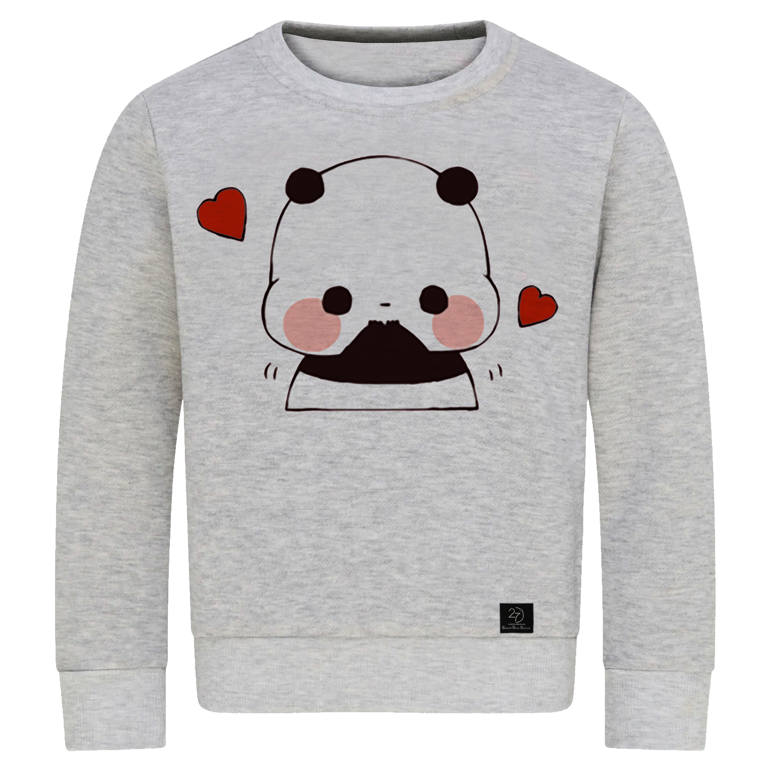 سویشرت دخترانه 27 مدل cute panda کد V04 رنگ طوسی