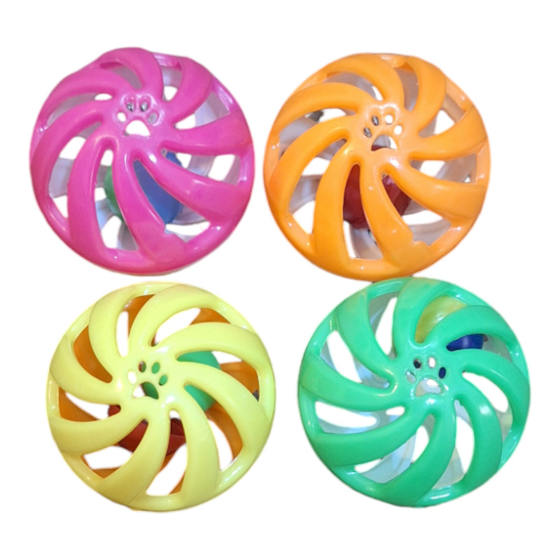 توپ اسباب بازی سگ و گربه مدل جغجغه ای مجموعه چهار عددی