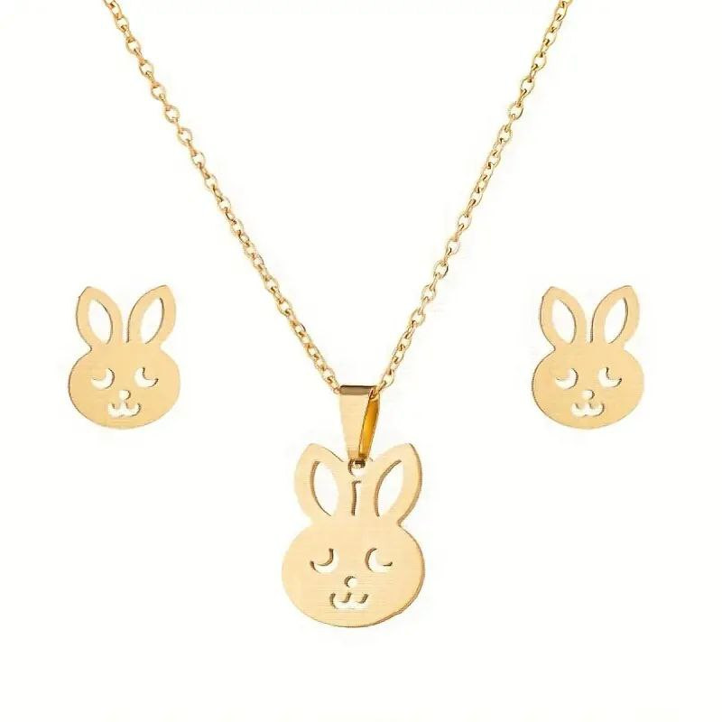 نیم ست طلا 18 عیار زنانه مدل خرگوش