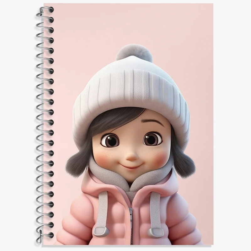 دفتر زبان 50 برگ خندالو مدل دو خط طرح دخترانه کد N746