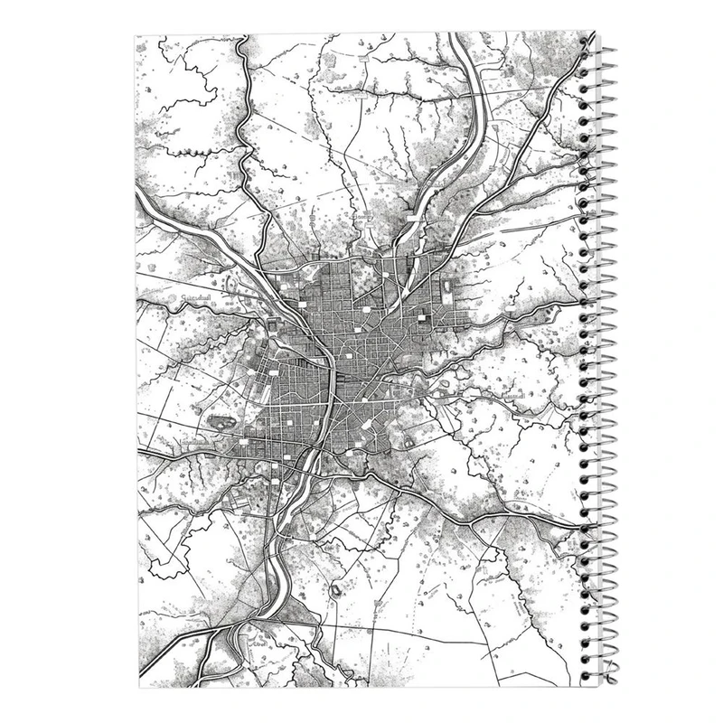 دفتر شطرنجی 50 برگ مدوپد طرح نقشه کد DF15525