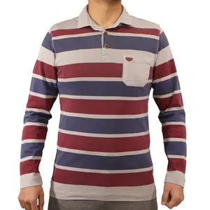 پولوشرت آستین بلند مردانه مدل سنگشور یقه دار کد 36855