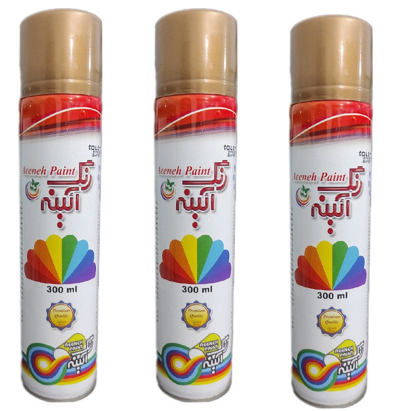 اسپری رنگ طلایی آیینه کد 106 حجم 300 میلی لیتر بسته 3 عددی