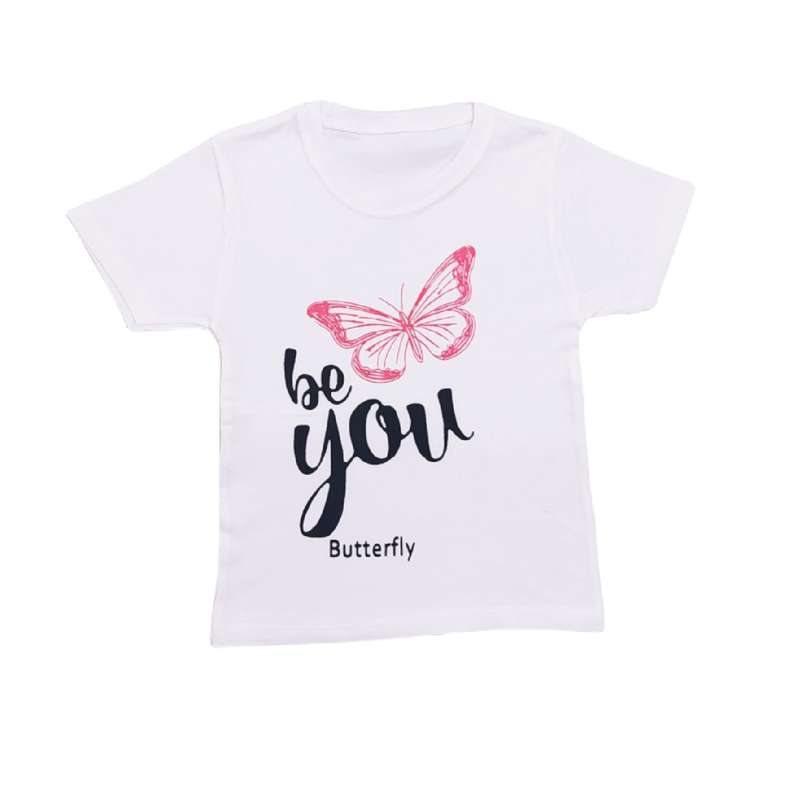 تی شرت آستین کوتاه دخترانه مدل پروانهs