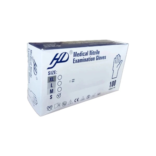 عکس شماره 2 : دستکش نیتریل اچ دی  مدل 01 سایز کوچک بسته 100 عددی