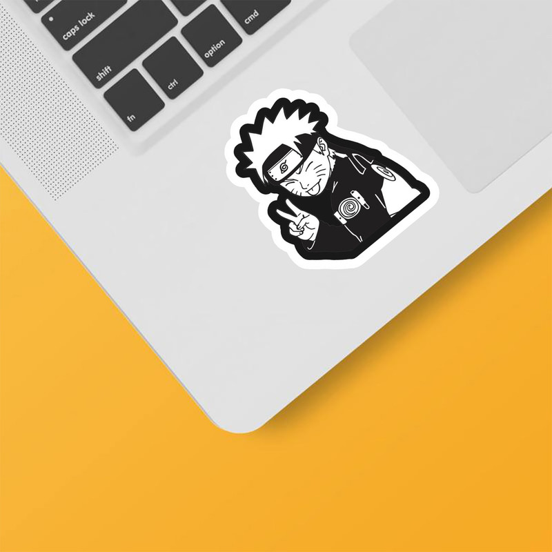 استیکر لپ تاپ و موبایل بووم طرح Anime Naruto مدل Black کد TR114